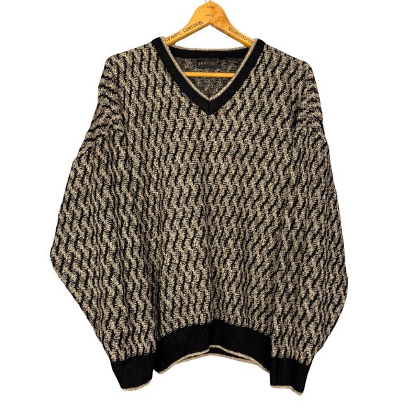 Vintage 90s Textured Knit Sweater Cabincore Pullover Slouchy Grunge Patterned - Picture 1 of 10